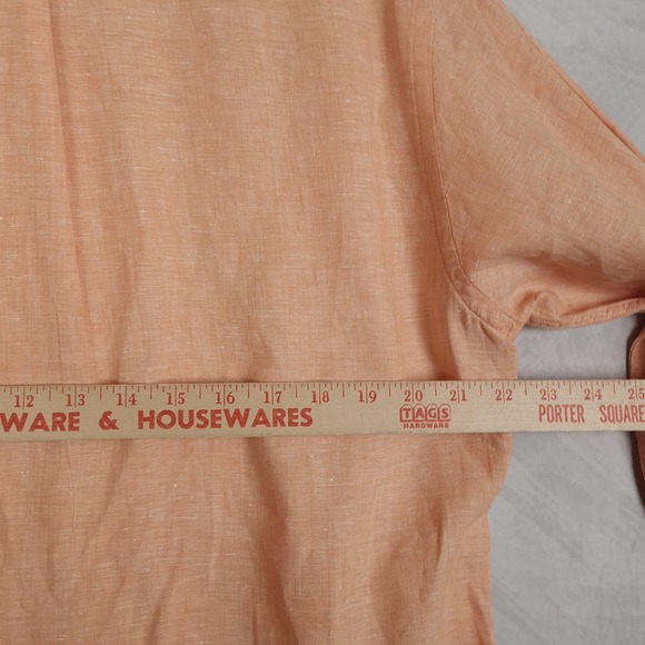 Brooks Brothers Shirt Mens Large Orange Irish Linen Button Down Long Sleeve - Picture 11 of 15